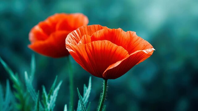 Vibrant wildflowers in rewilding project reveal natures beauty through striking colors, delicate petals, and sense of peace and wonder