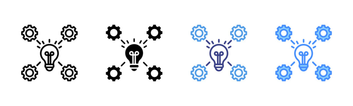 Implementation icon set multiple style collection