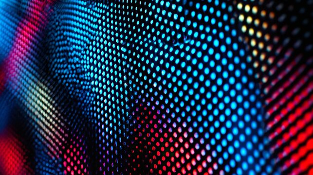 A mesmerizing canvas of light shimmering through a grid of tiny portals revealing radiant colors and textures in sharp