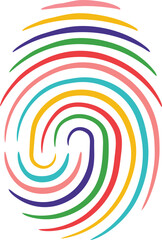 Colorful Abstract Fingerprint Swirl Vector Illustration