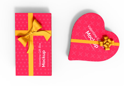 Valentine Gift Box Mockup