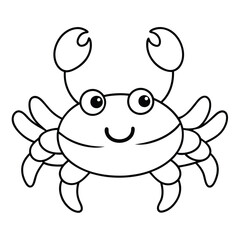 Fototapeta premium Cartoon crab with glasses isolated on white background