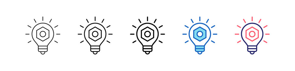 Idea Icon In 5 Different Styles Set Collection.   