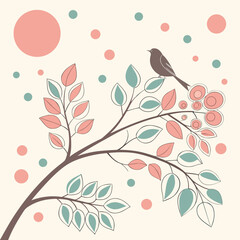 Okay, the image shows an illustration suitable for a simple repeating tile pattern.

