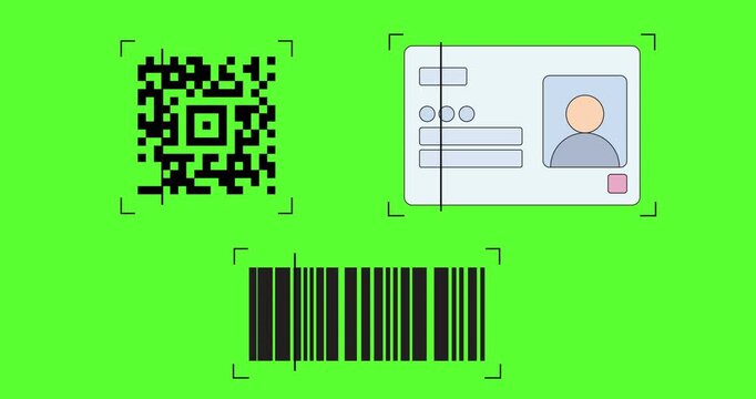 Animation scan card or code with green screen
