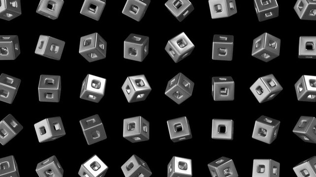 Box metal abstract shape animation pattern