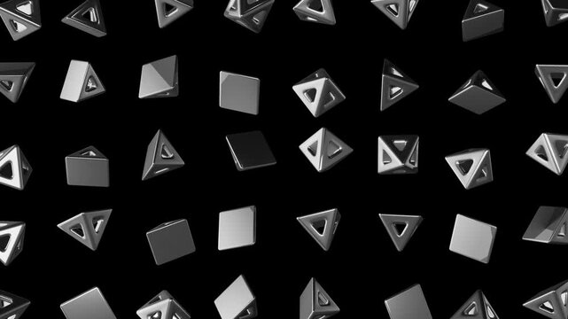 Triangle abstract shape 3d animation pattern