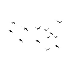 Vector solid black icon for Flying bird