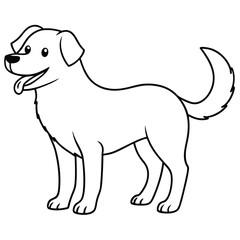 Obraz premium Cartoon dog with tongue out isolated on white background