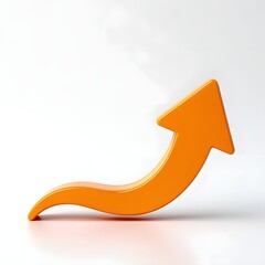 Orange arrow pointing up stock photo for growth success and upward trend concept