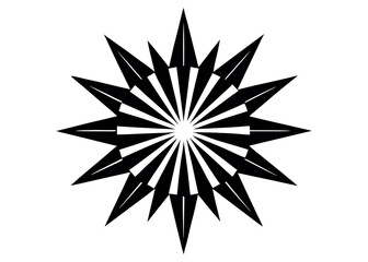 Intricate black starburst geometric pattern with sharp points silhouette