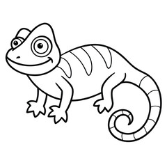 Fototapeta premium Cartoon lizard illustration isolated on white background