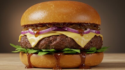 hamburger on a plate