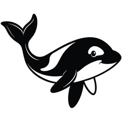 Obraz premium Cartoon orca isolated on white background