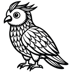 Fototapeta premium Owl illustration isolated on white background in black and white