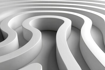 Obraz premium Abstract fingerprint-like design, 3D curves
