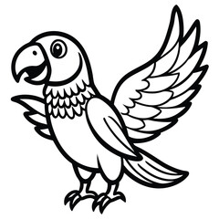 Fototapeta premium Cartoon parrot illustration isolated on white background