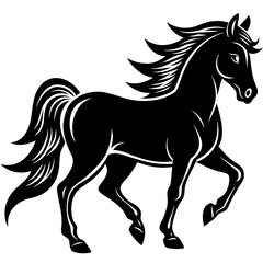 horse silhouette isolated on white