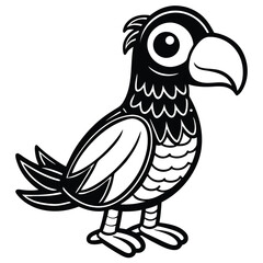 Obraz premium Cartoon parrot illustration isolated on white background
