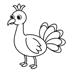 Fototapeta premium Cartoon peacock isolated on white background illustration vector