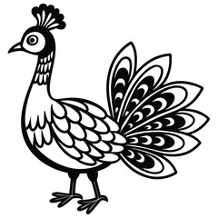 Fototapeta premium Cartoon peacock isolated on white background illustration vector