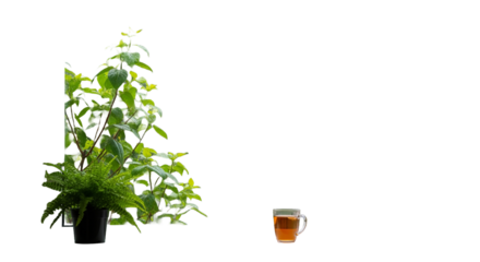 Open window view of refreshing rain and verdant foliage in bright indoor 



