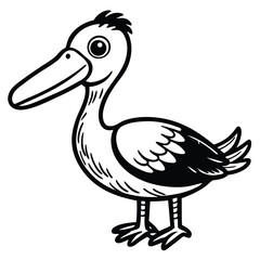 Obraz premium Cartoon pelican isolated on white background