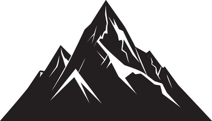 Mountain Silhouette in Black | Nature Landscape Illustration