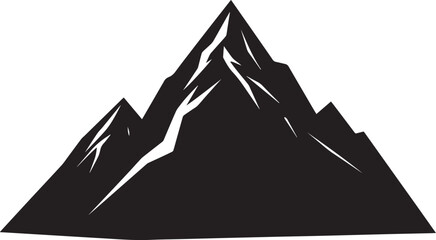Mountain Silhouette in Black | Nature Landscape Illustration