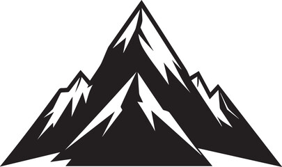 Mountain Silhouette in Black | Nature Landscape Illustration