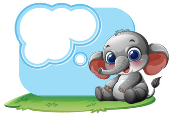 Cute Elephant with Speech Bubble
