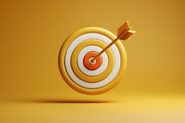 Bullseye target with arrow in center for business success and marketing strategy