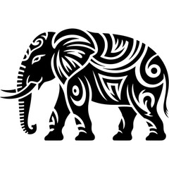 Fototapeta premium Decorative Tribal Elephant Ornamental Design