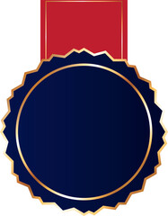 dark blue award banner with red ribbon