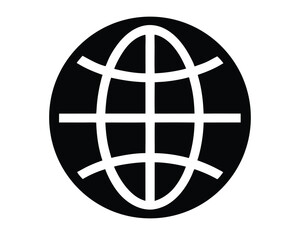 A black and white globe icon isolated on white background Ai Generated
