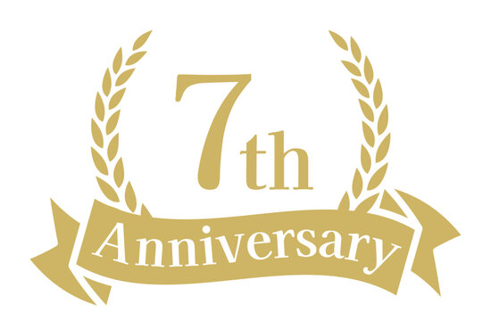 7周年記念、アニバーサリーのロゴベクターイラスト