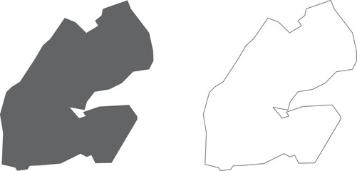 vector illustration of simple abstract map of Djibouti