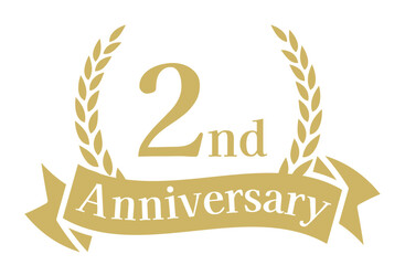 2周年記念、アニバーサリーのロゴベクターイラスト