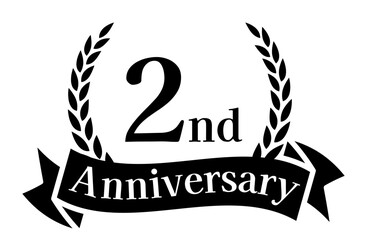 2周年記念、アニバーサリーのロゴベクターイラスト