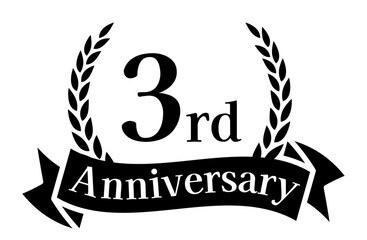 3周年記念、アニバーサリーのロゴベクターイラスト
