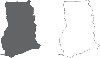 vector illustration of simple abstract map of Ghana