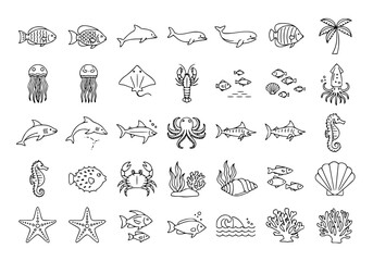 Obraz premium set of hand drawn illustrations