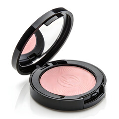 pink blush in an open black circular case