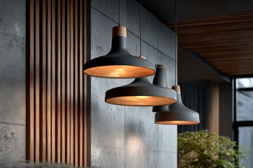 Modern pendant lights in a contemporary space