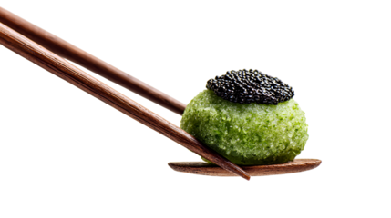 Traditional green dumpling momos food  from Nepal served with tomato chutney in plate isolated.