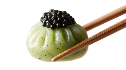 Traditional green dumpling momos food  from Nepal served with tomato chutney in plate isolated.