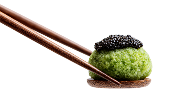 Traditional green dumpling momos food  from Nepal served with tomato chutney in plate isolated.