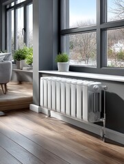 Modern radiator in a stylish room