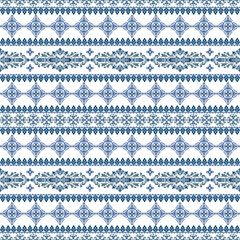 Vector illustration set of seamless vintage borders and floral patterns