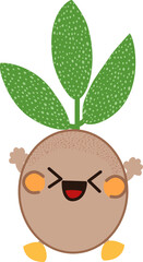 Cute Sprout Character with Happy Face